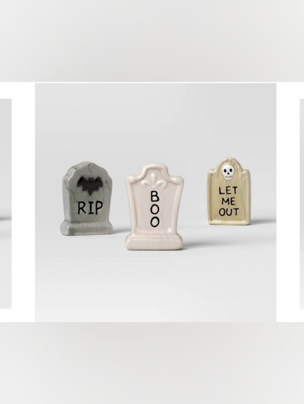 Halloween Ceramic Tombstone Set